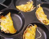 A picture of step 3 of Mini Bánh Xèo (Vietnamese Mini Savory Pancakes).