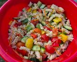 Oregánós sok zöldséges tésztasaláta (vegán) recept fázis 3 fotója