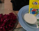 Foto langkah ke 1 dari resep Puding santan Buah Naga.
