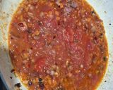 A picture of step 6 of Meatballs with Dehydrated Vegetables and Tomato Sauce.
