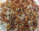 A picture of step 6 of Mujadara Rice with Onions.