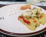 Foto del paso 6 de la receta: Puré de patatas con pollo, queso y tomate al horno