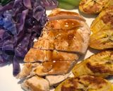 Hình bước làm 4 của món Ức gà sốt cam chanh mật ong -Eatclean