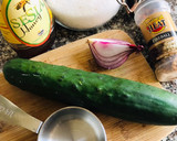 A picture of step 1 of Pickled Cucumber.
