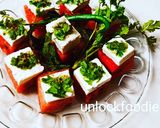 A picture of step 1 of Watermelon and Cottage cheese Salad.