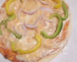 A picture of step 7 of Pizza with shawarma bread and without cheese.