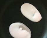 A picture of step 3 of Sakura Mochi (Cherry blossom crepe roll).