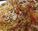 A picture of step 12 of Degi white chana pulao biryani.