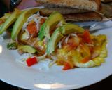 Foto del paso 3 de la receta: Omelette relleno de jamón y bell peper