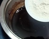 A picture of step 4 of Japanese chocolate cotton sponge cake.