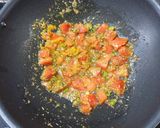 A picture of step 4 of Radish pod paneer masala.