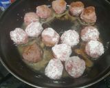 A picture of step 2 of Meatballs with Cuttlefish and Shrimp Tails.