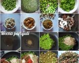 A picture of step 3 of Hari matar, kaju, badam and kishmish ki gujiya.