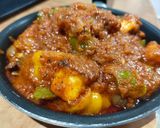 A picture of step 7 of Kadai paneer.
