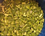 A picture of step 1 of Picadillo Soup with Nopales.