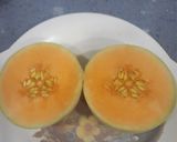 A picture of step 1 of Muskmelon icecream.