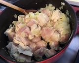 Une image de l'étape 8 de Poulet aux oignons,combavas,crème et gingembre.