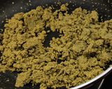 A picture of step 3 of Green moong- jaggery ladoos (saboot moong- gur ke laddoo).