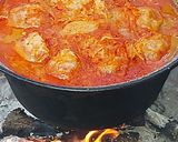 Töltött káposzta bográcsban recept fázis 5 fotója