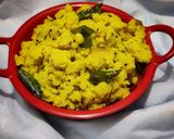 A picture of step 7 of Sanja (Sooji upma with buttermilk).
