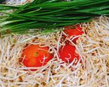Hình bước làm 1 của món Tim gà xào giá hẹ