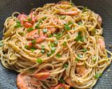 Gambar langkah 3 resipi Pasta Aglio Olio.
