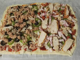 Pizza vegetal y carnivora