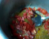 A picture of step 2 of Brinjal potatoes and tomato sabji(no onion no garlic).