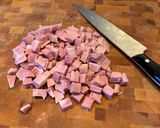 A picture of step 1 of Farfalle Casserole with Ham and Vegetables.