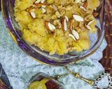 A picture of step 7 of Suji Besan Ka Zaffroni Halwa.