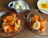Foto del paso 1 de la receta: Papaya y plátano con crema de chocolate