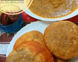 A picture of step 5 of Mong daal kachori Aloo bhujiya.