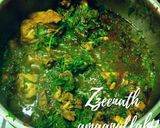 A picture of step 3 of Paalak Maat Chicken or Spinach Amaranthus Chicken.