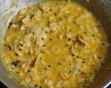 A picture of step 5 of Roti ki sabji (leftover rotis in spiced buttermilk).