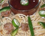 A picture of step 6 of Beef chilli noodles🍜بیف چلی نوڈلز🍜.