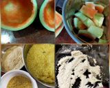 A picture of step 3 of Watermelon Rind Halwa.