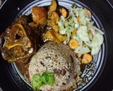 A picture of step 4 of Ossobuco Stew Served with Jamaican Beans in Rice.