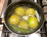 A picture of step 1 of Chicharrón in Green Salsa.