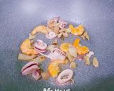 A picture of step 5 of Bánh xèo with Shrimp, Pork, Squid, and Quail Eggs.