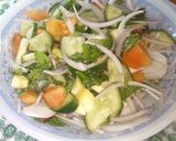 A picture of step 1 of Kachumber Salad 🌿🌱.