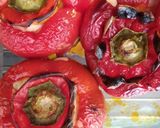 Foto do passo 6 de Pimentos recheados com legumes salteados