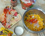 A picture of step 3 of Schezwan Corn Salad.