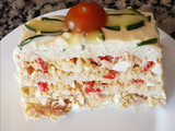 Pastel frío atún y pan de molde