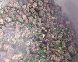 A picture of step 3 of Mom’s Magiritsa (without rice).