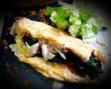Foto del paso 4 de la receta Tortilla con espinacas, queso y pollo