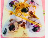 A picture of step 14 of Black berry Natural Ice-Cream with caramelized  Spun-Sugar.