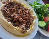 A picture of step 3 of Hummus with Tahini and Ground Beef.