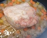 A picture of step 2 of Roast pork with apple gravy served with polenta.