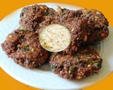 A picture of step 5 of Pancha vada (deep fried lentil patties).