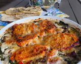 Krémes tepsis spárga mézes-mustáros csirkével és parmezsánnal recept fázis 7 fotója
